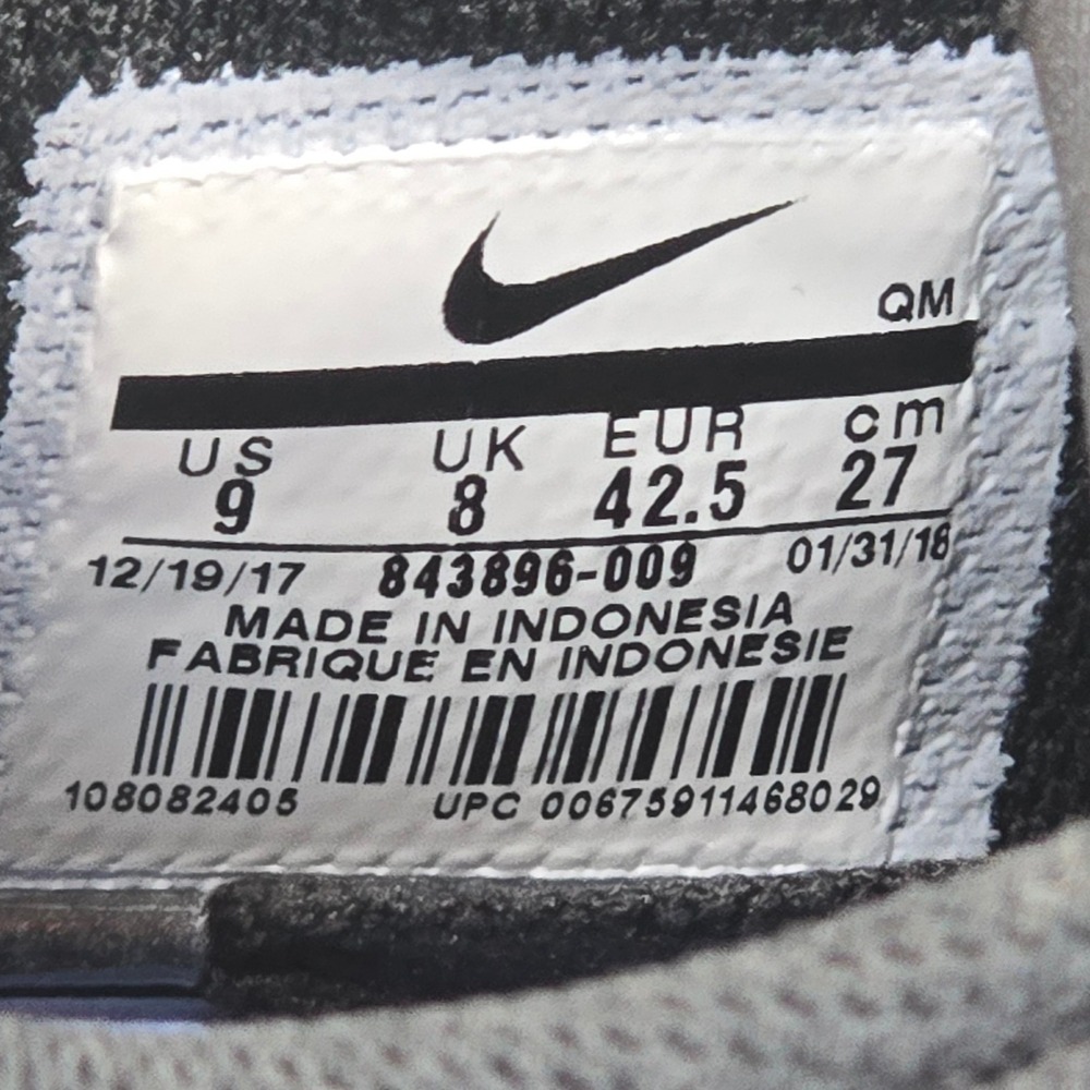 Nike SB Check Solarsoft Sneakers Mens 9 Black Gum Canvas Skate Shoes 843896-009 - Picture 9 of 10